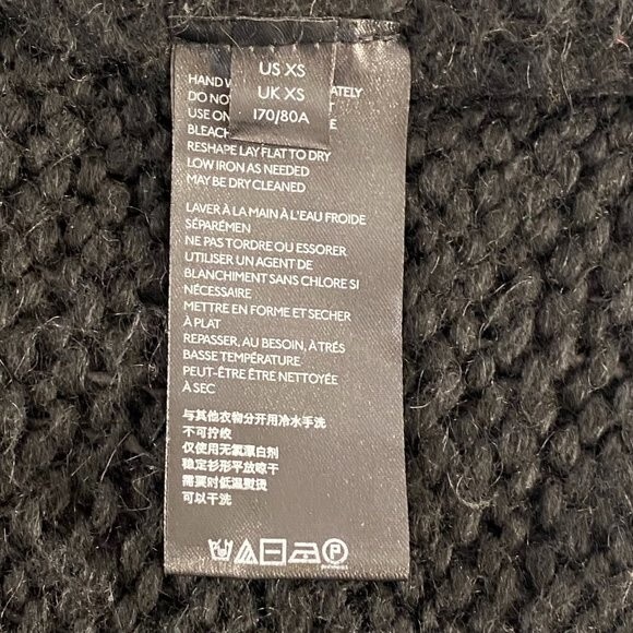 Urban Outfitters Black Chunky Knit Open Front Pockets Long Sleeve Cardigan XS - Picture 11 of 11